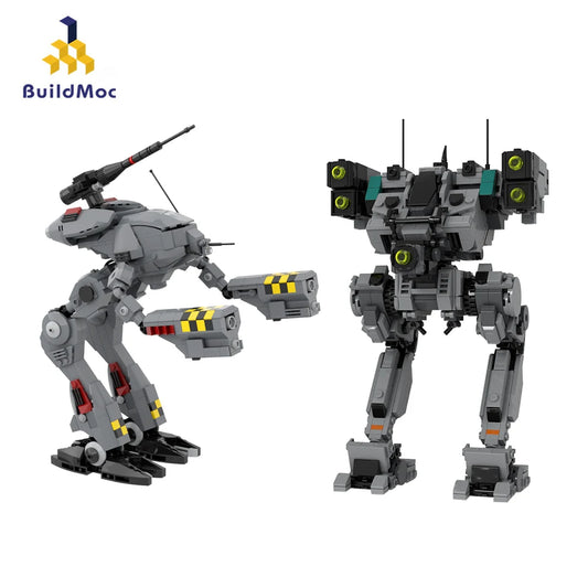 BuildMoc BattleTechs Marauder MAD-3R and Flea Mecha Robot Building Block Set High-tech Mech Model Toys for Kids Gifts