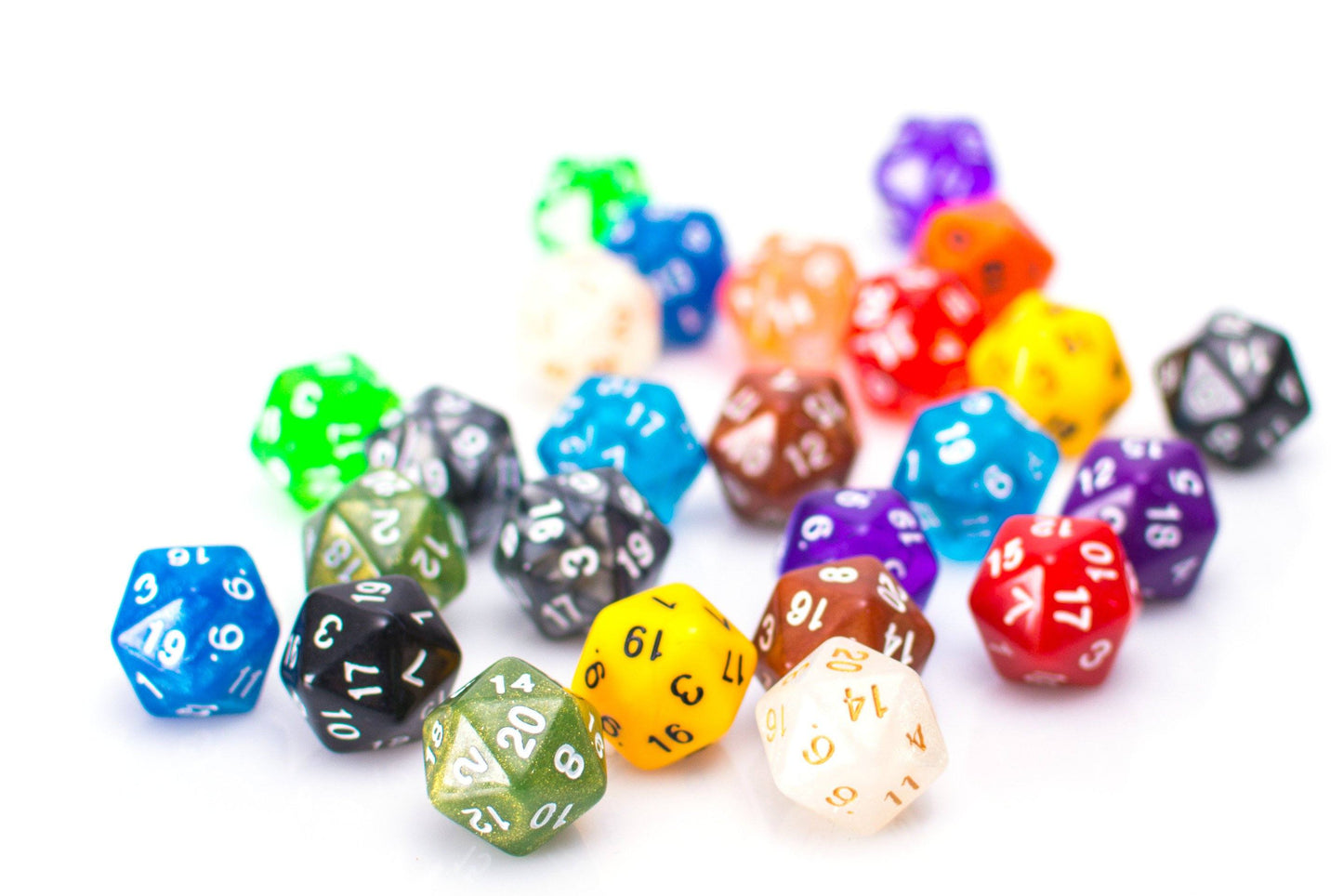 Bulk 20 Sided Dice | 25 Count Assorted D20s