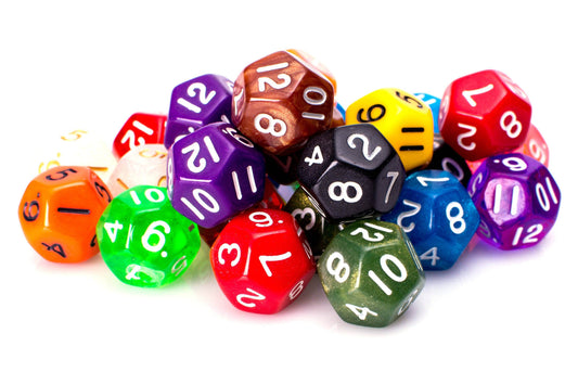 12 Sided Dice | 25 Count Assorted | Multi Colored D12s - 