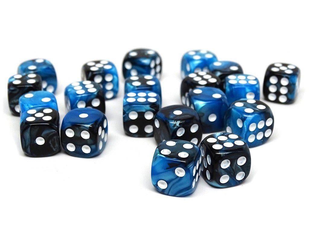 12mm D6 Dice - Black Ice - 25 Count Bag - 