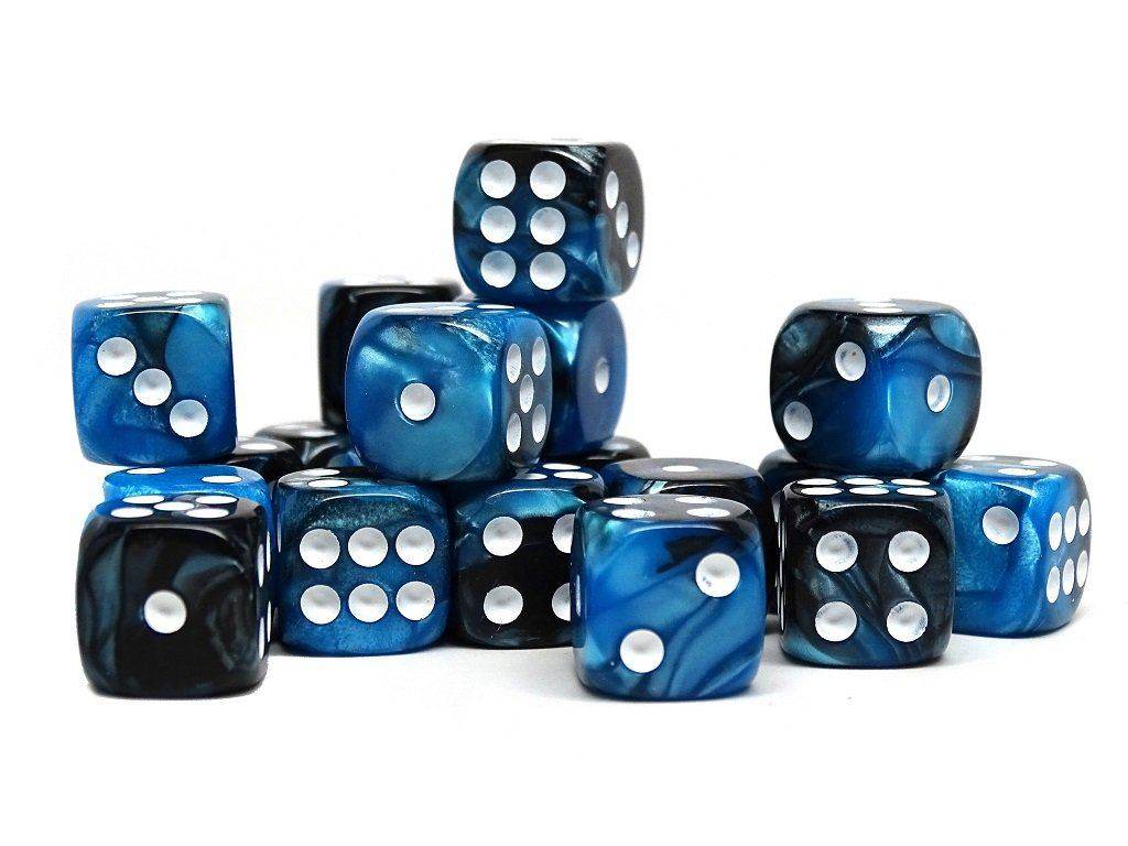 12mm D6 Dice - Black Ice - 25 Count Bag - 