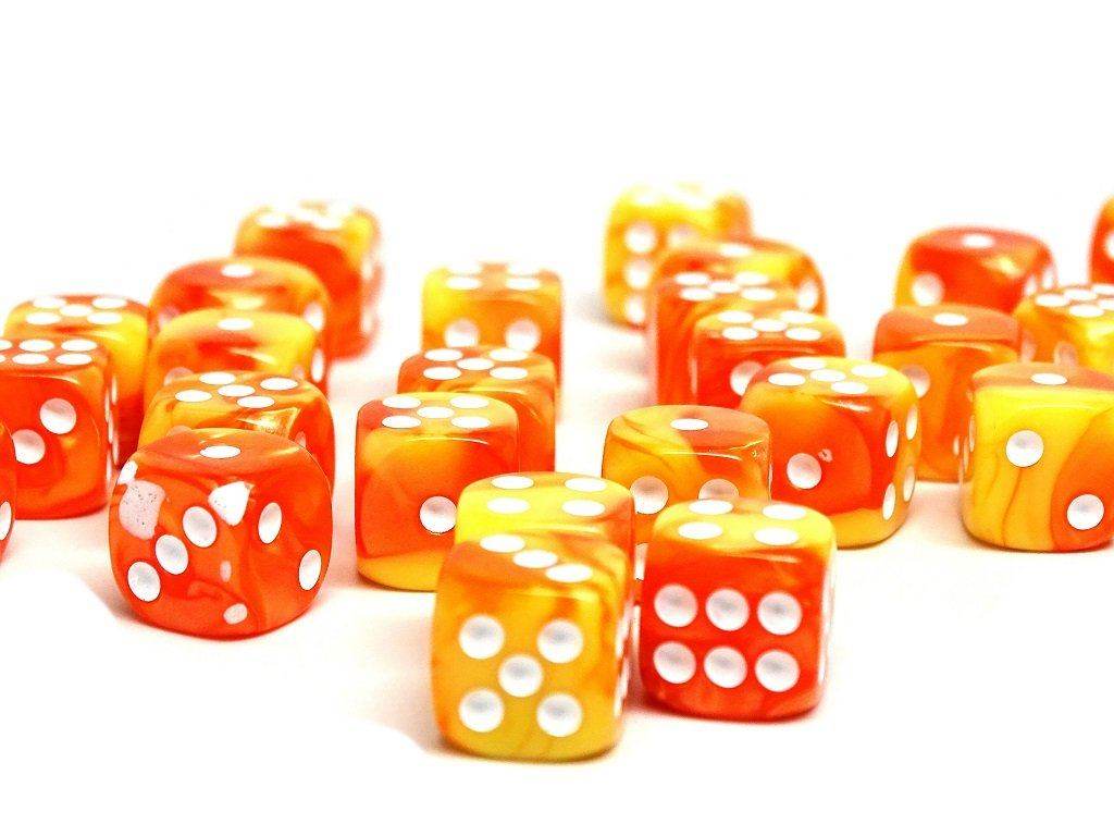 12mm D6 Dice - Blazing Sun - 25 Count Bag - 