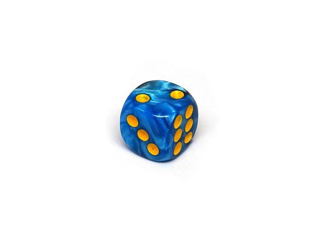 12mm D6 Dice - Blue and Black Swirl - 25 Count Bag - 
