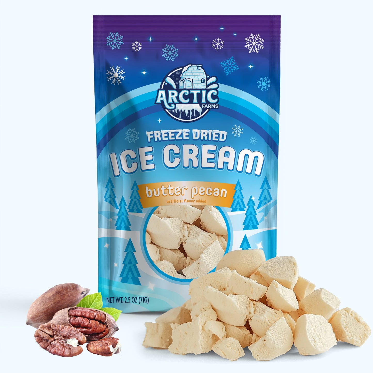 Freeze Dried Ice Cream That Does Not Melt (Bits) Butter Pecan