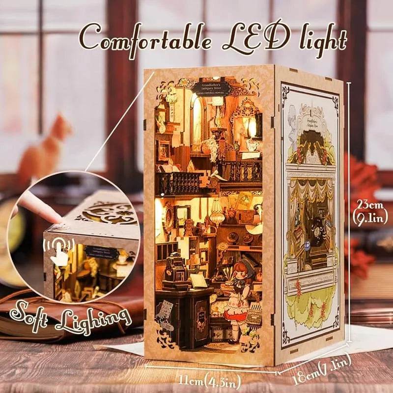 Book Nook Wizardi Miniature - Grandfather's Antique Store Roombox Kit - 