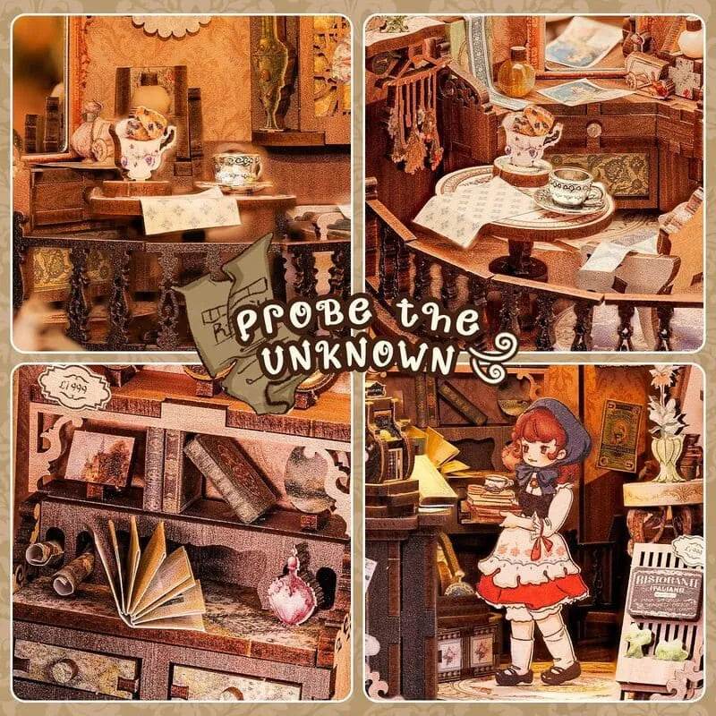 Book Nook Wizardi Miniature - Grandfather's Antique Store Roombox Kit - 