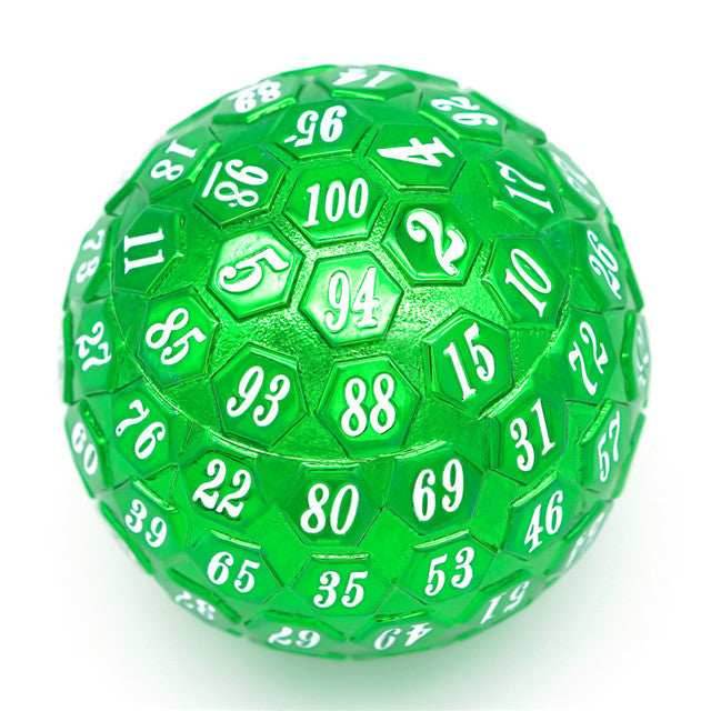 Green Plated Ancient Metal d100 Dungeons and Dragons RPG - 