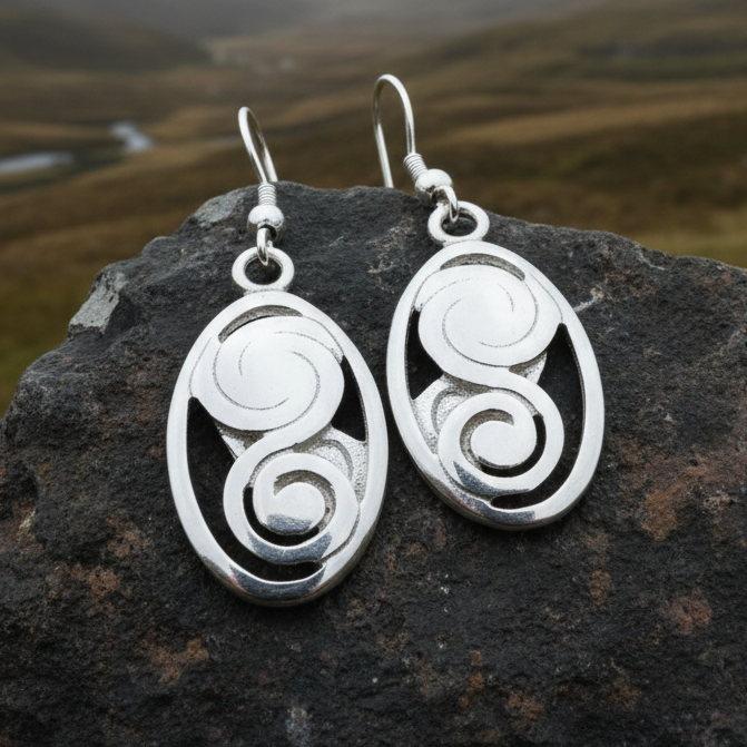 Ancient Echo Celtic Spiral Earrings