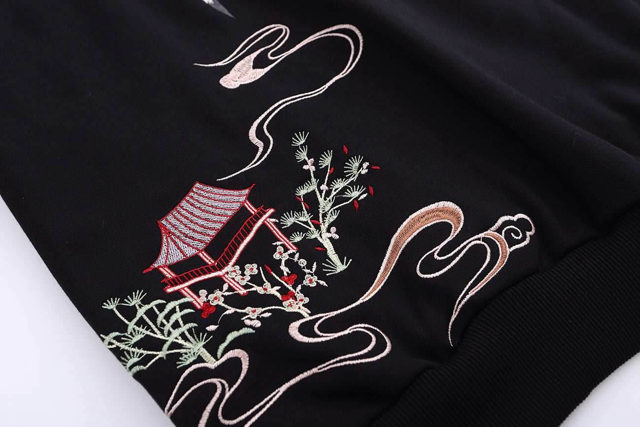 YE731 Fellowship Embroidery Hoodie - Black / S