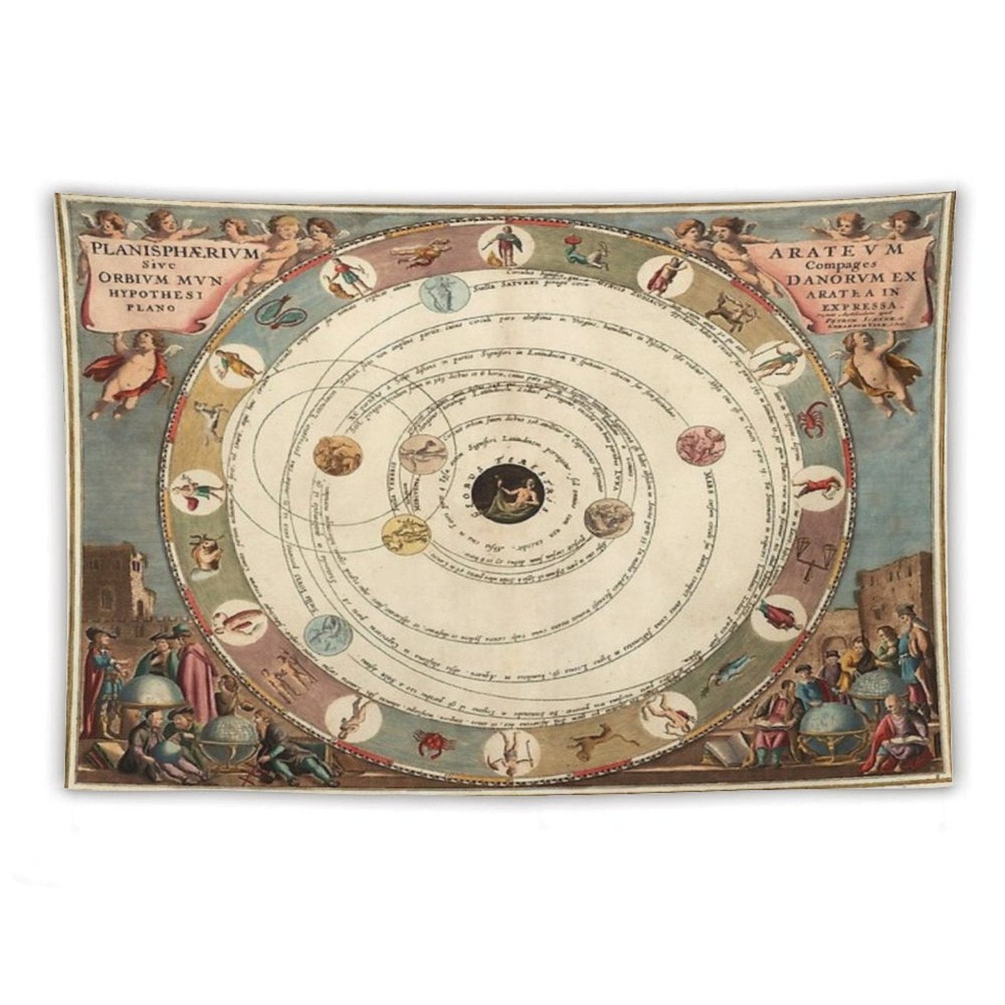 Vintage Zodiac Circle with Horoscope Tapestry