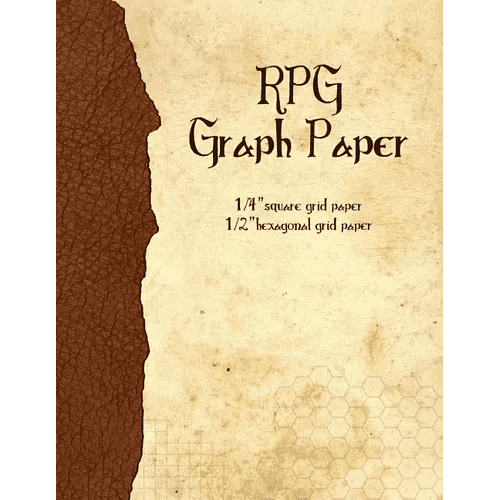 RPG Graph Paper: 1/4-inch Grid & 1/2-inch Hexagonal Grid Paper for Map-Drawing - Paperback - 