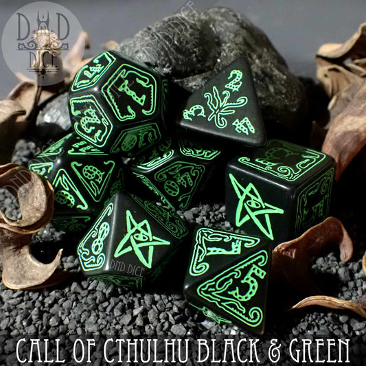 Call of Cthulhu Black & Green Dice Set