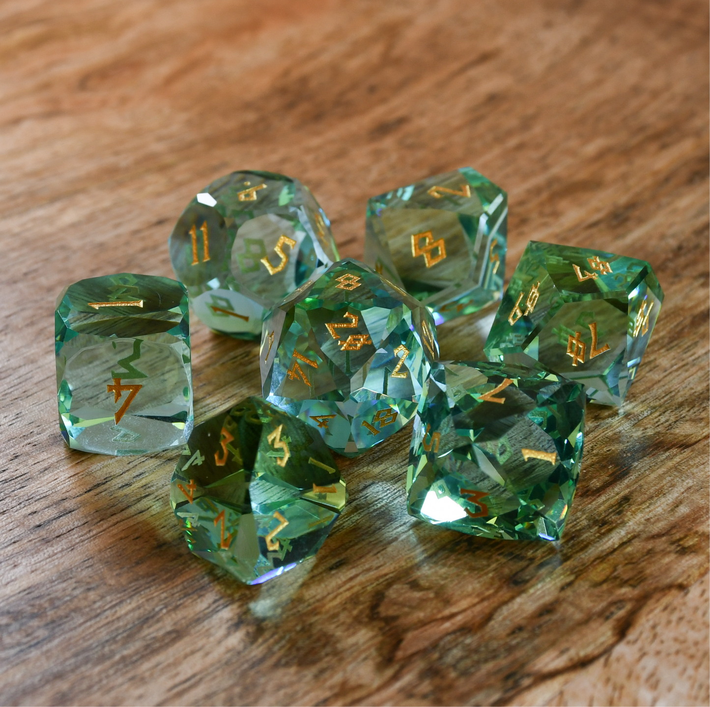 Calypso Multifaceted Glass Dice Set