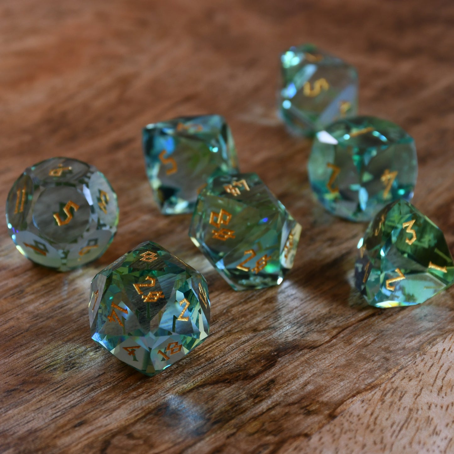 Calypso Multifaceted Glass Dice Set