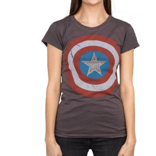 Captain America Studded Star Juniors T-shirt - S