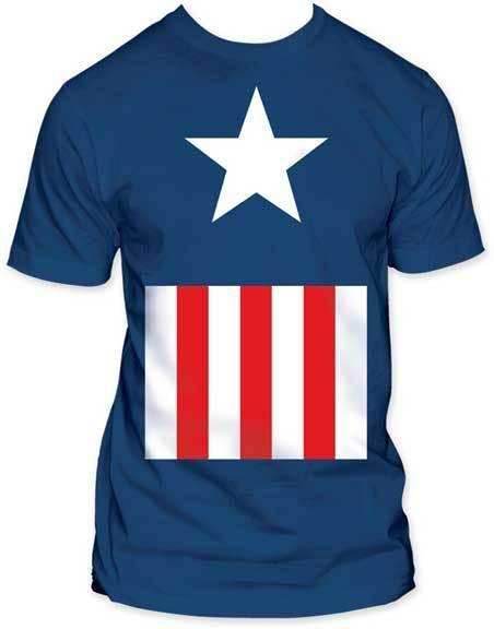 Captain America Suit Fitted Adult T-Shirt - S