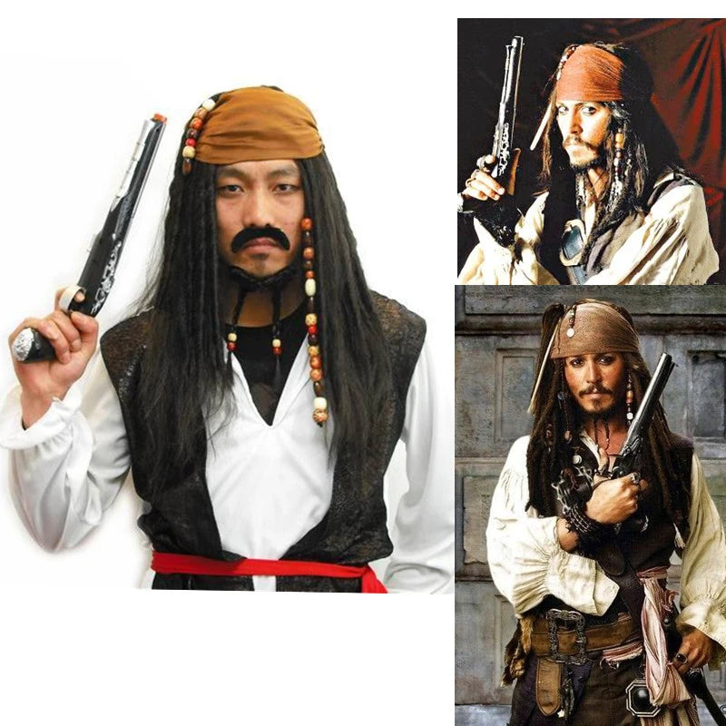 Captain jack sparrow wigs hat pirates of the Caribbean c