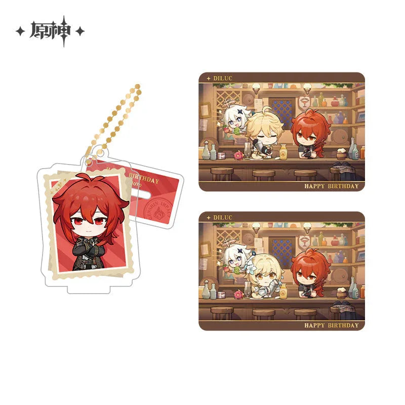 Capturing the Good Times Series Stand Keychain& Collection Card Genshin Impact