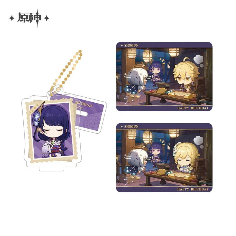 Capturing the Good Times Series Stand Keychain& Collection Card Genshin Impact