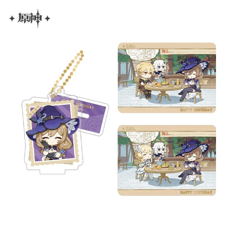 Capturing the Good Times Series Stand Keychain& Collection Card Genshin Impact