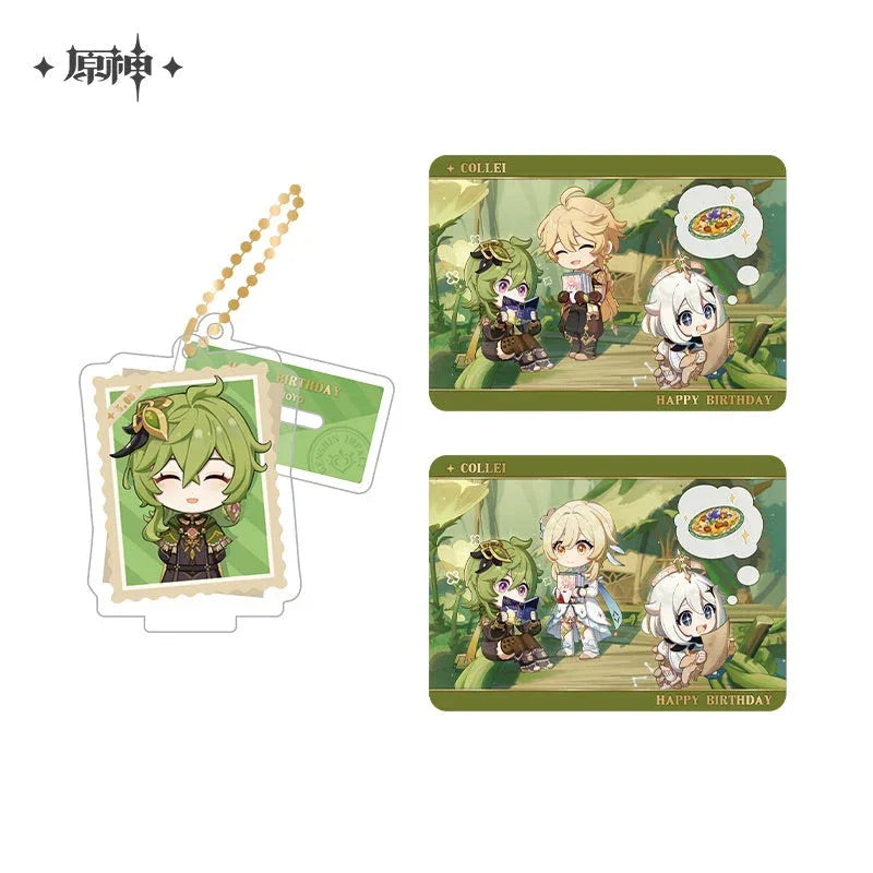 Capturing the Good Times Series Stand Keychain& Collection Card Genshin Impact