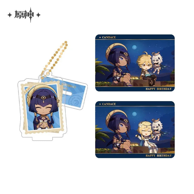 Capturing the Good Times Series Stand Keychain& Collection Card Genshin Impact