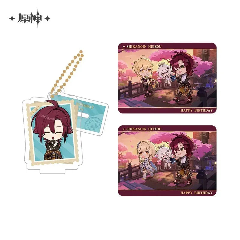 Capturing the Good Times Series Stand Keychain& Collection Card Genshin Impact