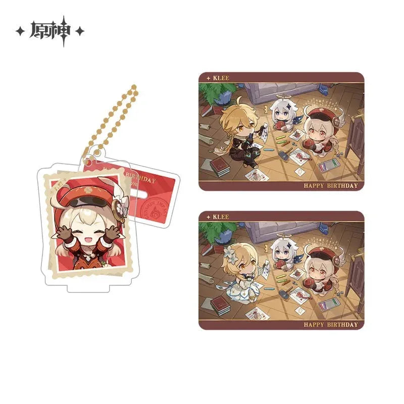 Capturing the Good Times Series Stand Keychain& Collection Card Genshin Impact