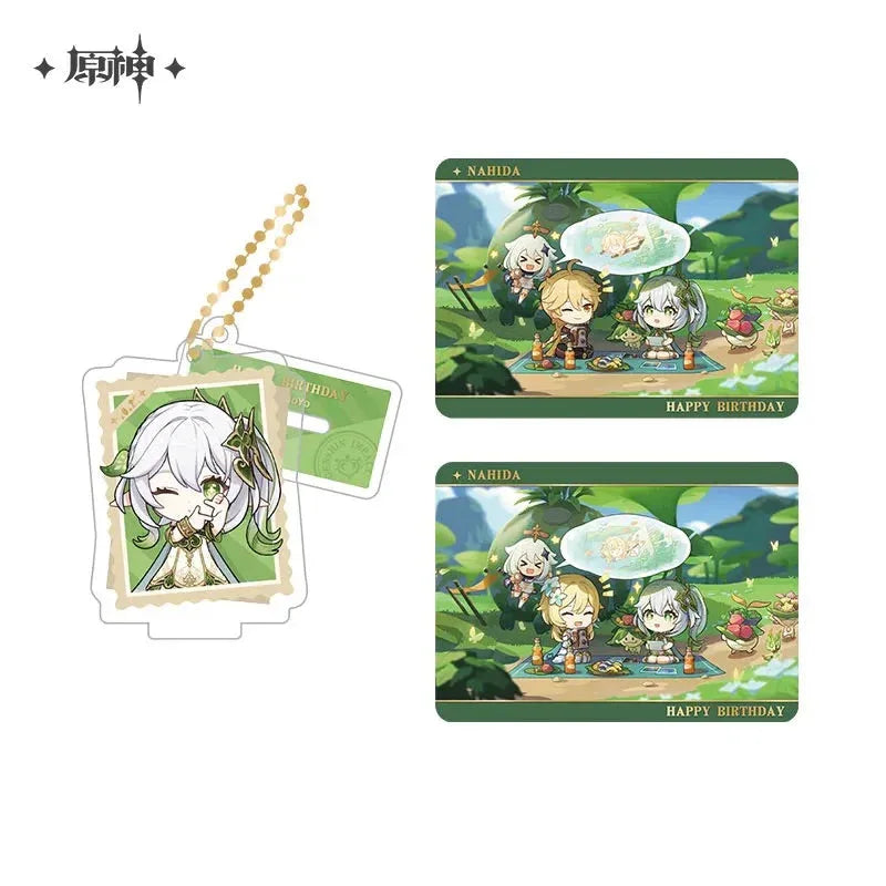 Capturing the Good Times Series Stand Keychain& Collection Card Genshin Impact