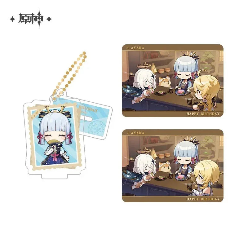 Capturing the Good Times Series Stand Keychain& Collection Card Genshin Impact
