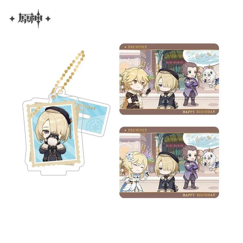 Capturing the Good Times Series Stand Keychain& Collection Card Genshin Impact