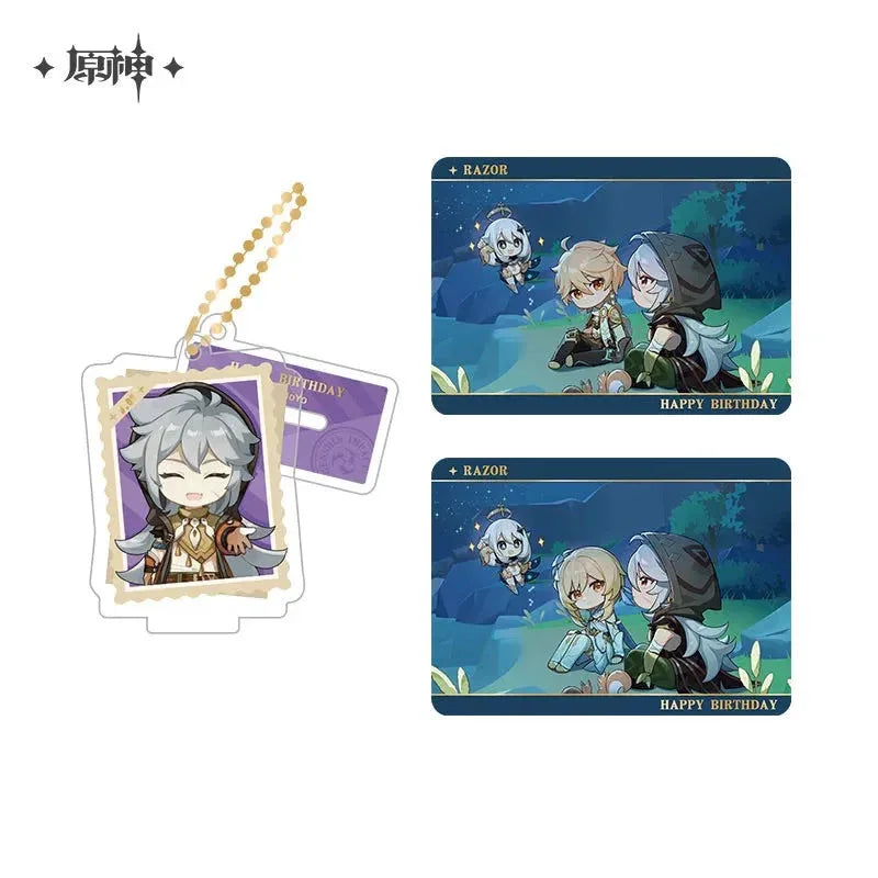 Capturing the Good Times Series Stand Keychain& Collection Card Genshin Impact