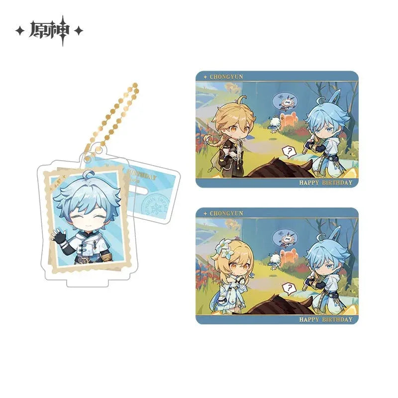 Capturing the Good Times Series Stand Keychain& Collection Card Genshin Impact