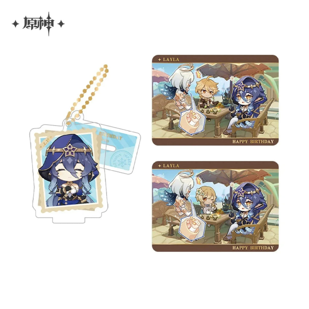 Capturing the Good Times Series Stand Keychain& Collection Card Genshin Impact