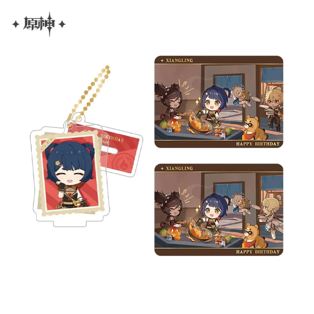 Capturing the Good Times Series Stand Keychain& Collection Card Genshin Impact