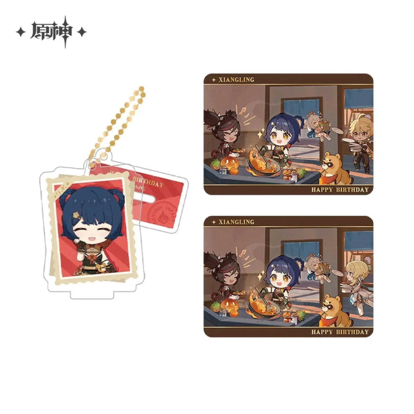 Capturing the Good Times Series Stand Keychain& Collection Card Genshin Impact
