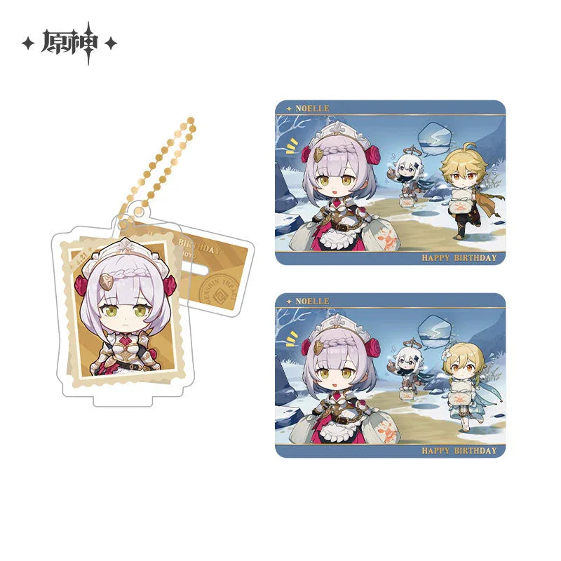 Capturing the Good Times Series Stand Keychain& Collection Card Genshin Impact