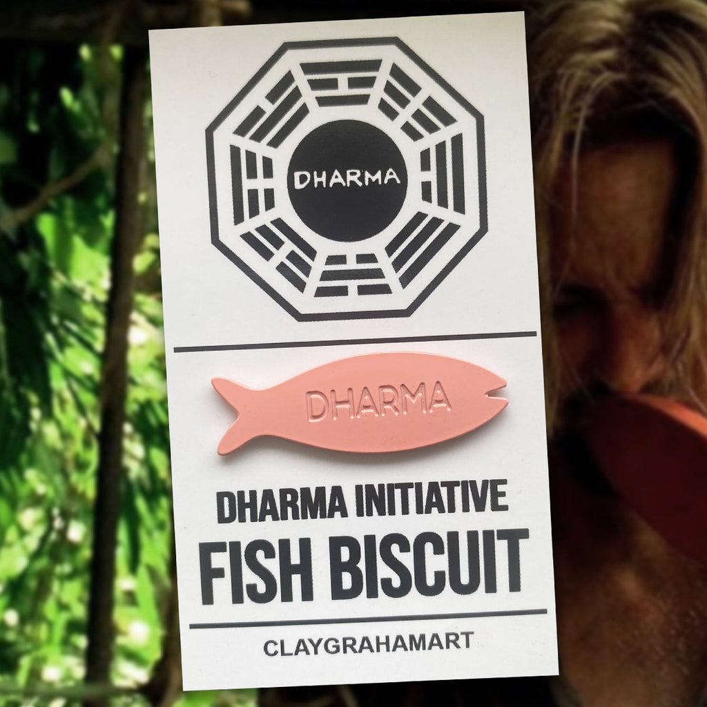 Fish Biscuit 1.5" Soft Enamel Pin