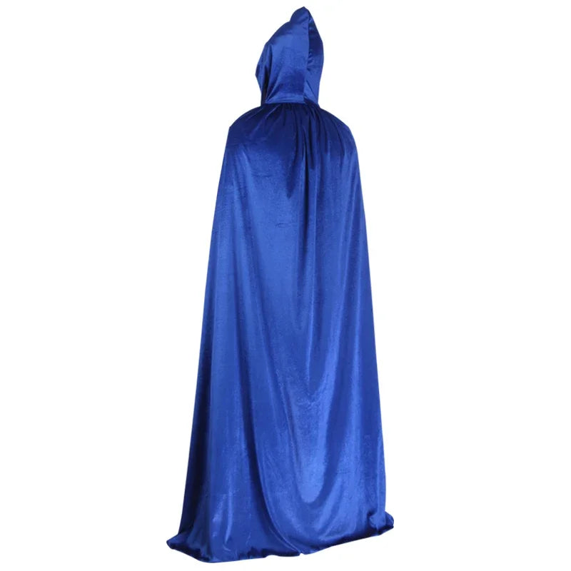 Carnival Purim Kids Velvet Cloak Cape Hooded Medieval Costume For Boys Girls Witch Vampire Elf Party Dress