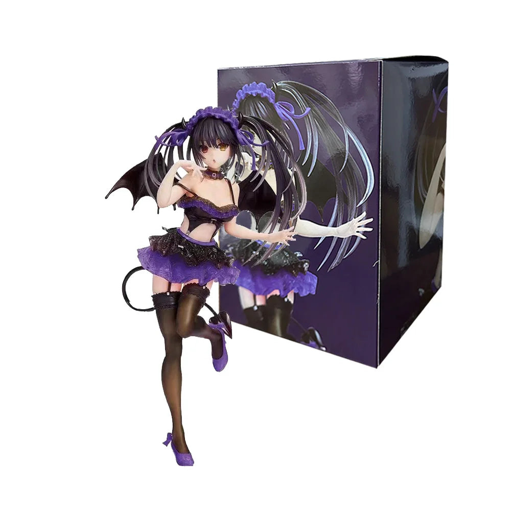 Cartoon anime characters Devil's Wings and Tail Coreful Date Kurumi Girl Figure Action Figure Adult Model Cute girl Doll Toys