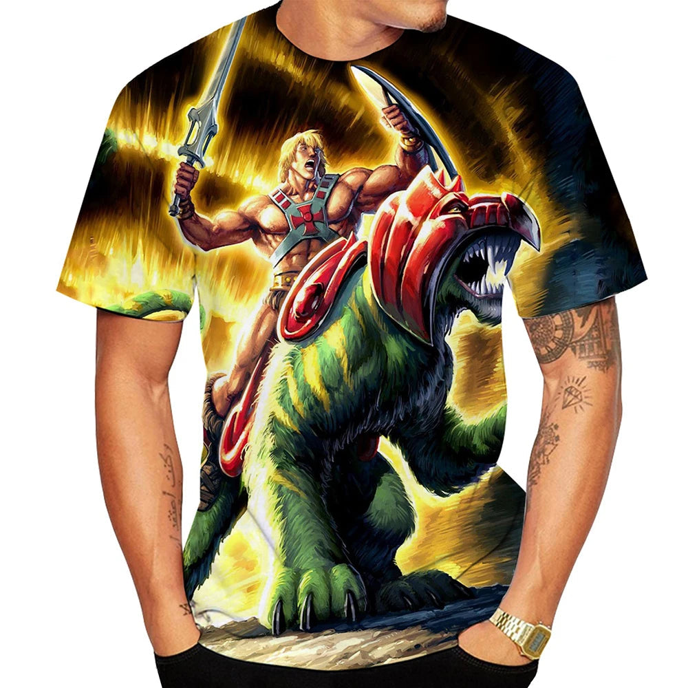 Cartoon Anime T Shirts He-Man And The Masters Of The Universe 3D Print Men Woman T-shirt Streetwear Harajuku Kids Tees Clothing