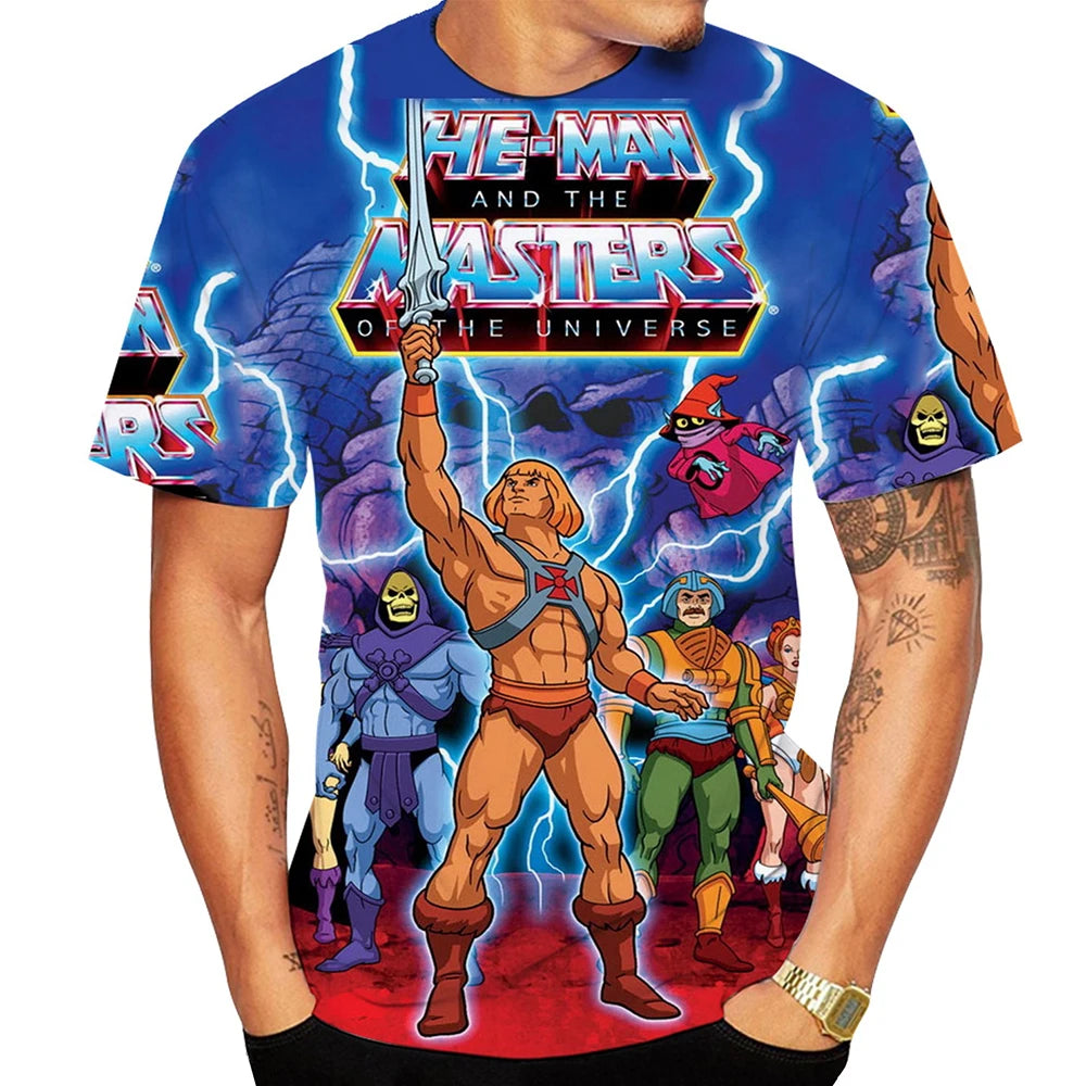 Cartoon Anime T Shirts He-Man And The Masters Of The Universe 3D Print Men Woman T-shirt Streetwear Harajuku Kids Tees Clothing