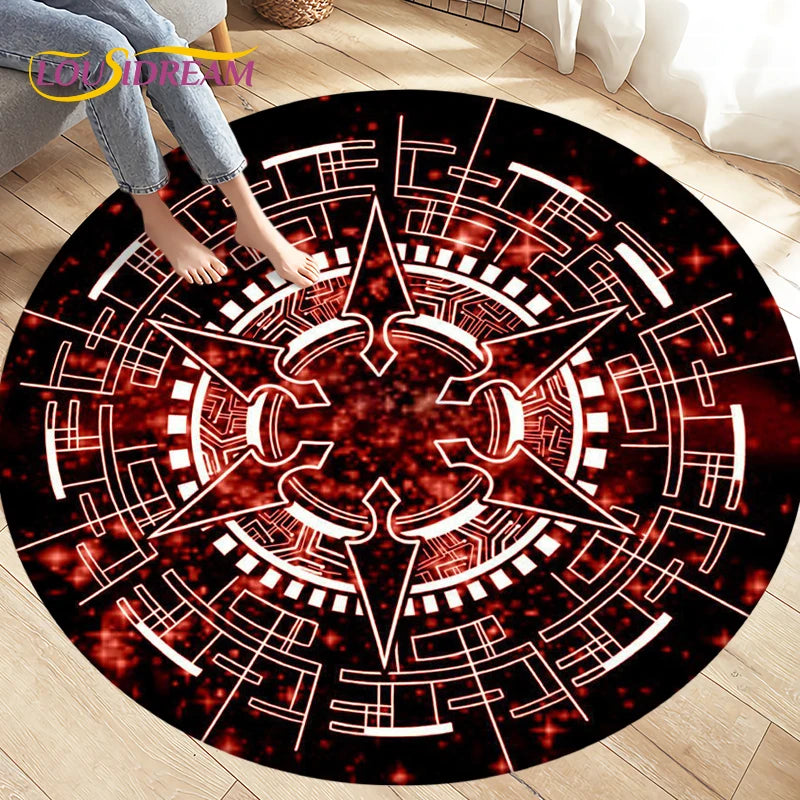 Cartoon Cardcaptor Sakura Magic Circle Area Rug,Round Carpets Rug for Living Room Children's Room,Kids Play Non-slip Floor Mats