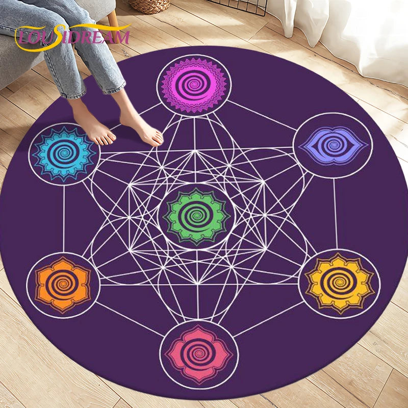 Cartoon Cardcaptor Sakura Magic Circle Area Rug,Round Carpets Rug for Living Room Children's Room,Kids Play Non-slip Floor Mats