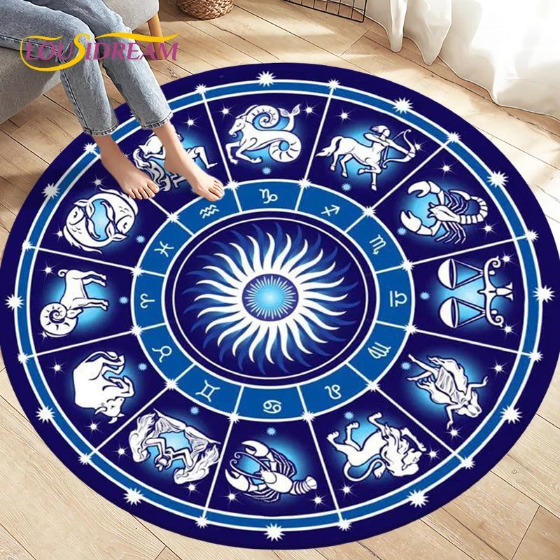 Cartoon Cardcaptor Sakura Magic Circle Area Rug,Round Carpets Rug for Living Room Children's Room,Kids Play Non-slip Floor Mats