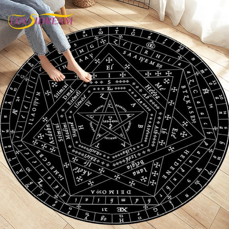 Cartoon Cardcaptor Sakura Magic Circle Area Rug,Round Carpets Rug for Living Room Children's Room,Kids Play Non-slip Floor Mats