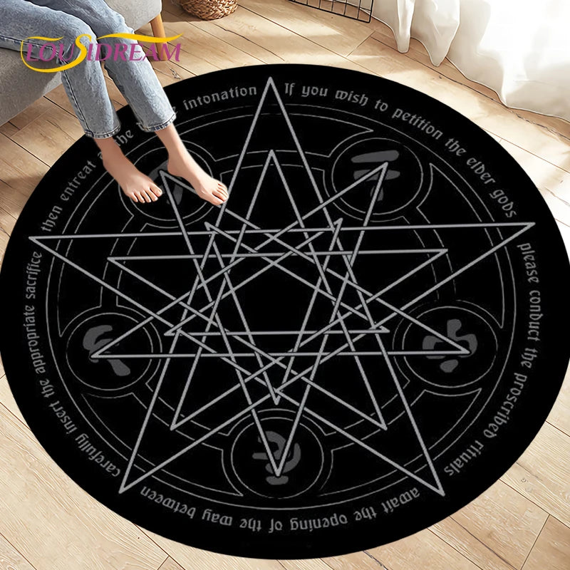 Cartoon Cardcaptor Sakura Magic Circle Area Rug,Round Carpets Rug for Living Room Children's Room,Kids Play Non-slip Floor Mats