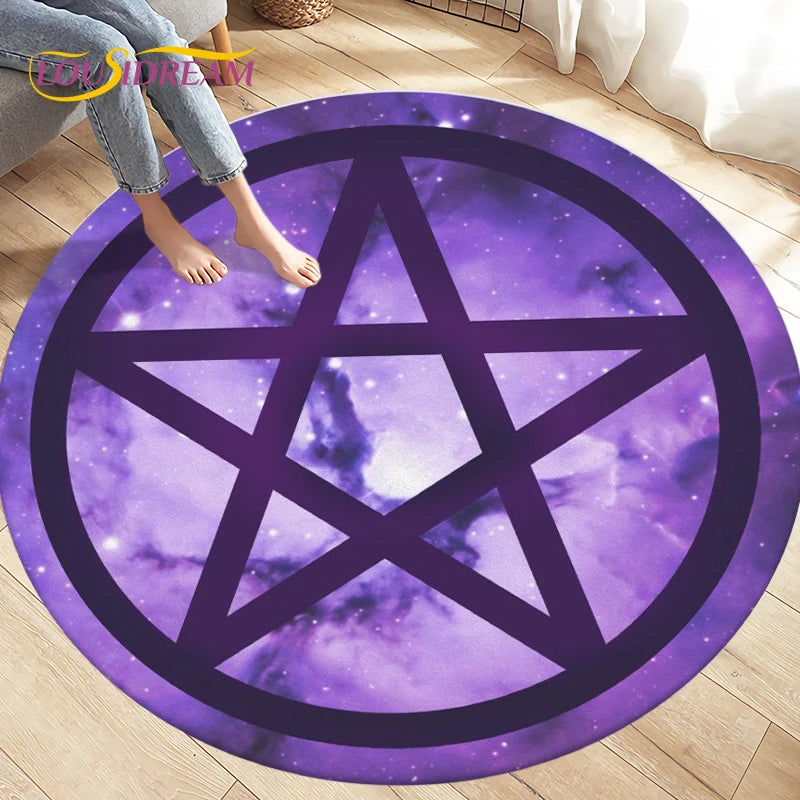 Cartoon Cardcaptor Sakura Magic Circle Area Rug,Round Carpets Rug for Living Room Children's Room,Kids Play Non-slip Floor Mats