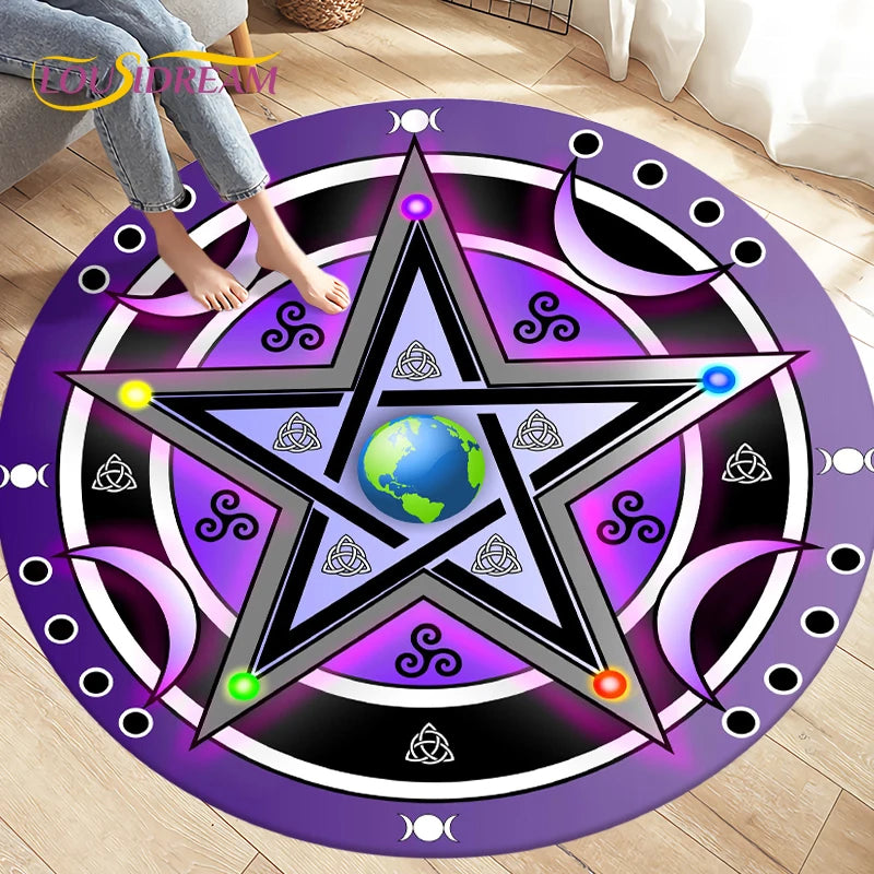 Cartoon Cardcaptor Sakura Magic Circle Area Rug,Round Carpets Rug for Living Room Children's Room,Kids Play Non-slip Floor Mats