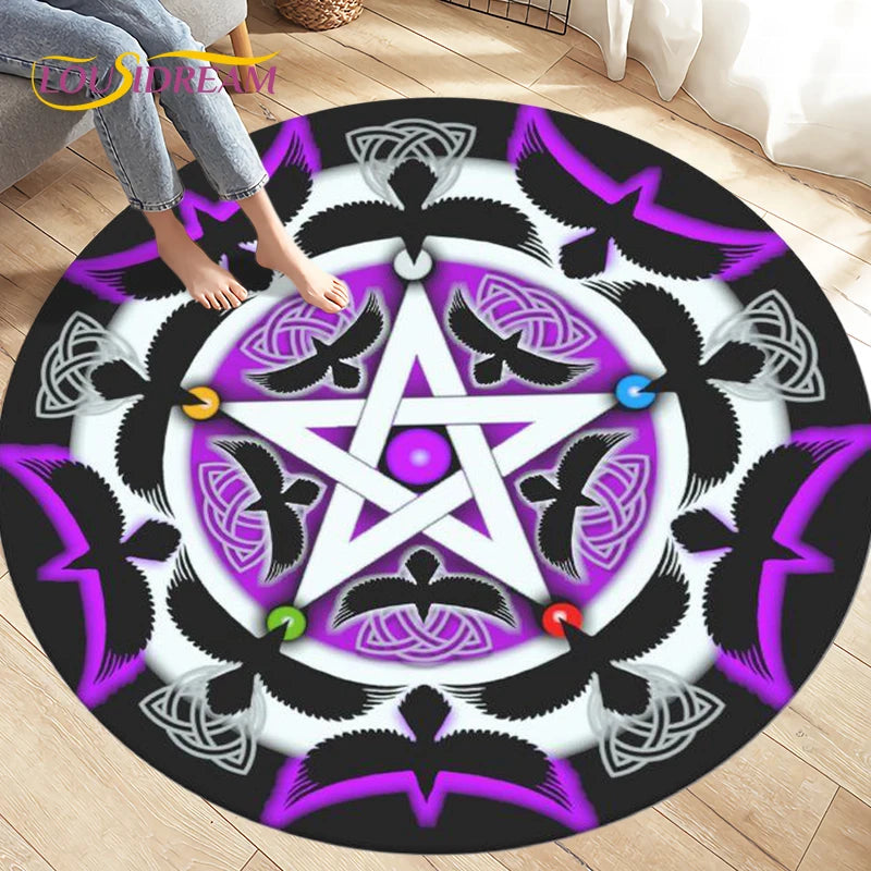 Cartoon Cardcaptor Sakura Magic Circle Area Rug,Round Carpets Rug for Living Room Children's Room,Kids Play Non-slip Floor Mats